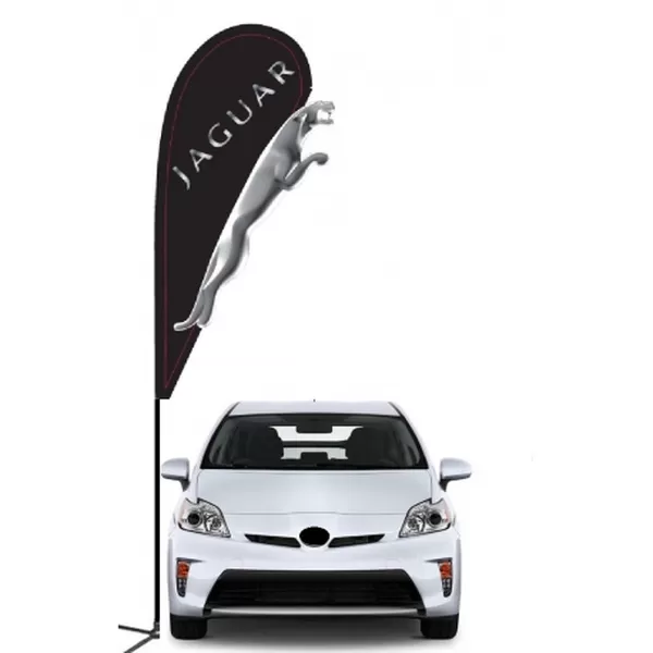 Jaguar double-sided 3D teardrop flag design