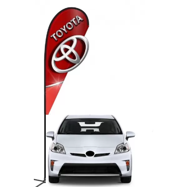 Toyota double-sided 3D teardrop flag design
