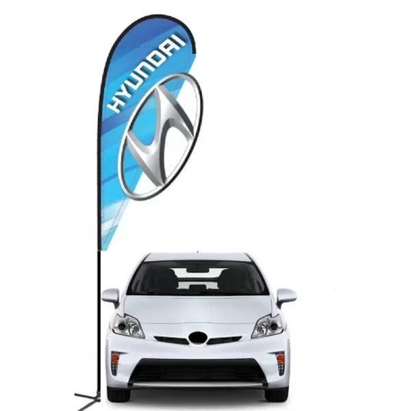 Hyundai double-sided 3D teardrop flag design