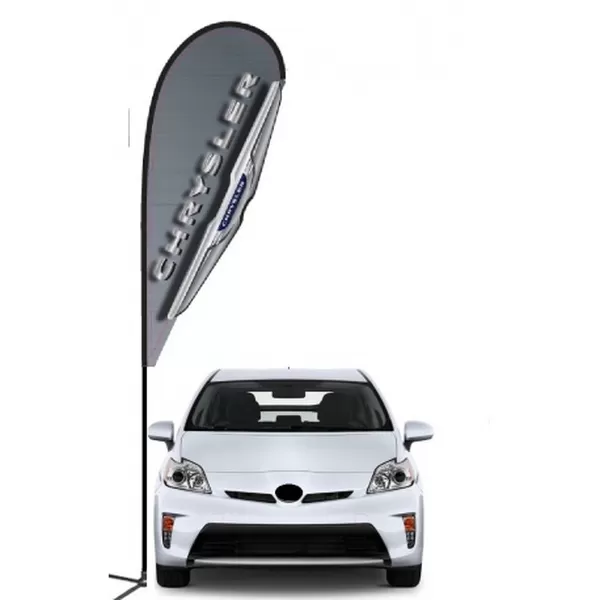 Chrysler double-sided 3D teardrop flag design