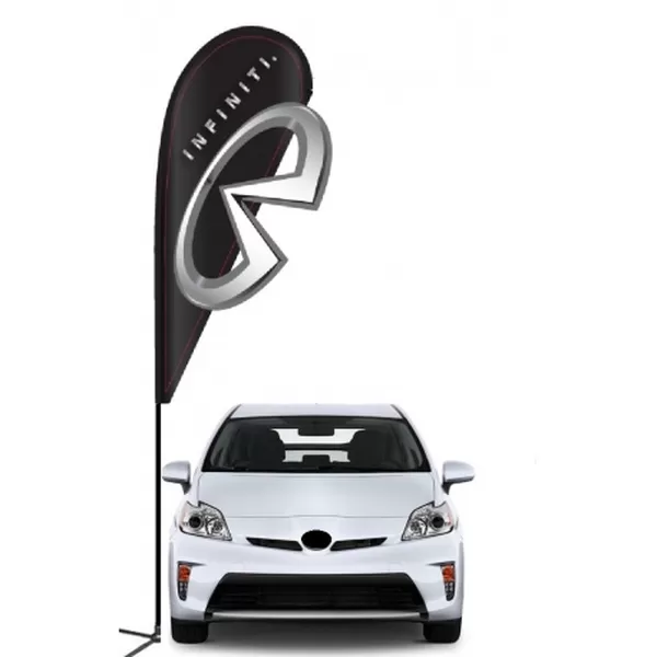 Infiniti double-sided 3D teardrop flag design