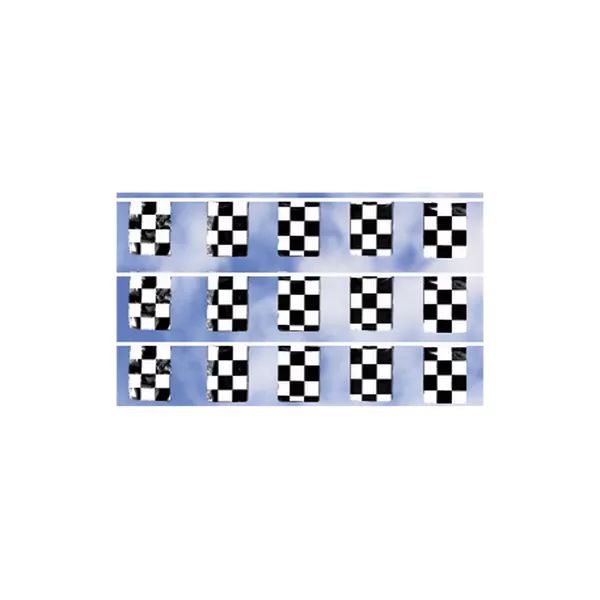 60 ft checkered rectangle pennant string with 9 x 12 inch flags