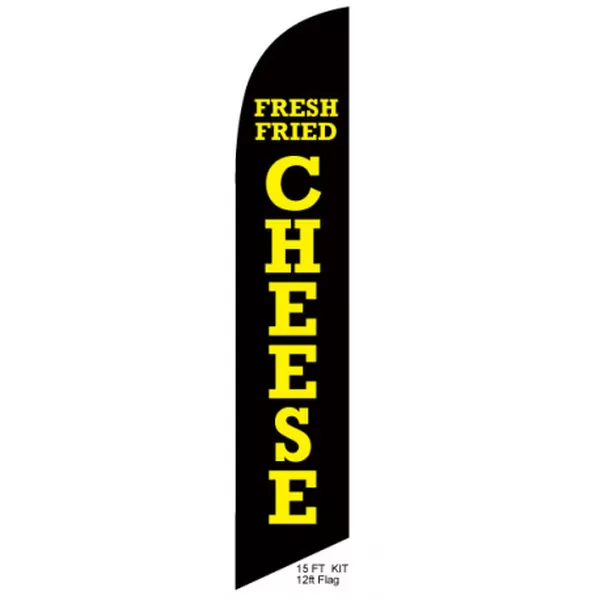 Fresh Fried Cheese Custom Feather Flag #2 - Flag Only