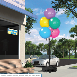 Duraballoon 5-Balloon Cluster Pole Kit with Single Weighted Base
