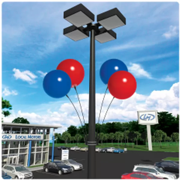 DuraBalloon four-balloon light pole display kit