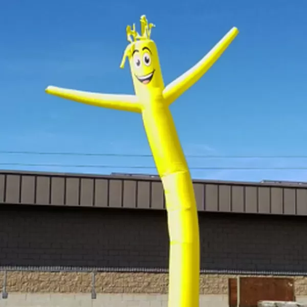 Yellow Wind-Wiggler inflatable tube man with moving arms