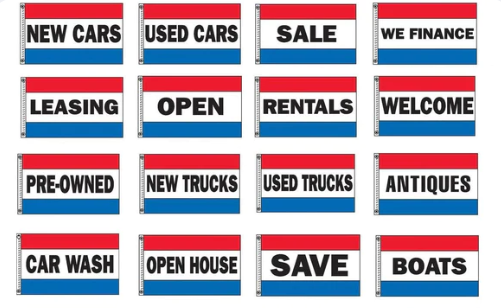 Red white and blue 3 x 5 ft nylon message flag designs