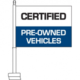 Certified Pre-owned Clip On Car Flag Blue. Qty 6.