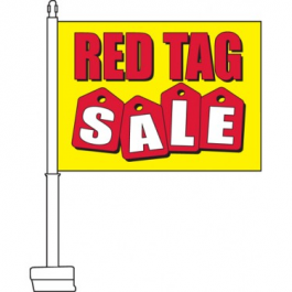 Red Tag Sale Clip On Car Flag. Qty 6.