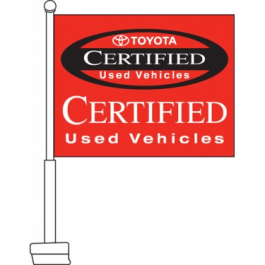 Toyota Certified Used Clip On Car Flag. Qty 6.