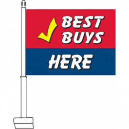 Best Buys Here Clip On Car Flag. Qty 6.