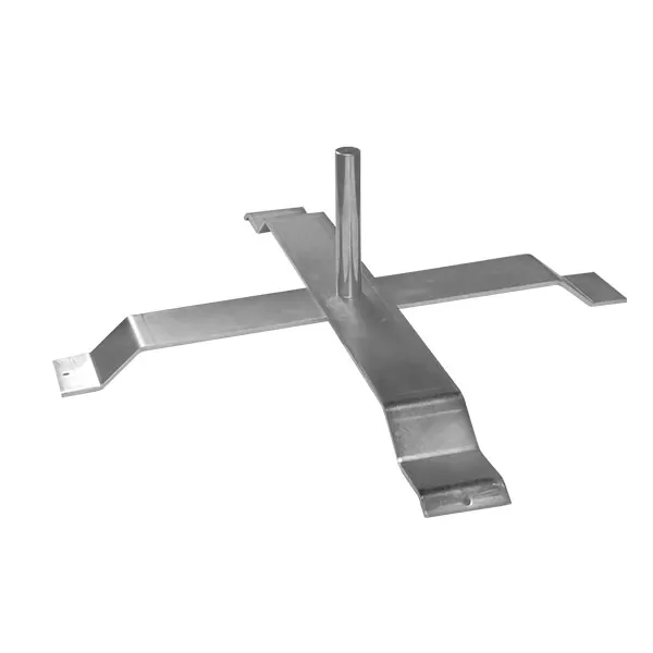 X-stand feather flagpole base with a fillable weight bag