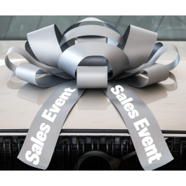 30 Inch Sales Event Magnetic Car Bow Silver And White