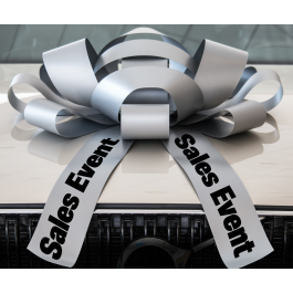 30 Inch Sales Event Magnetic Car Bow Silver And Black