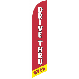 Drive Thru Open Feather Flag 12ft Poly Knit