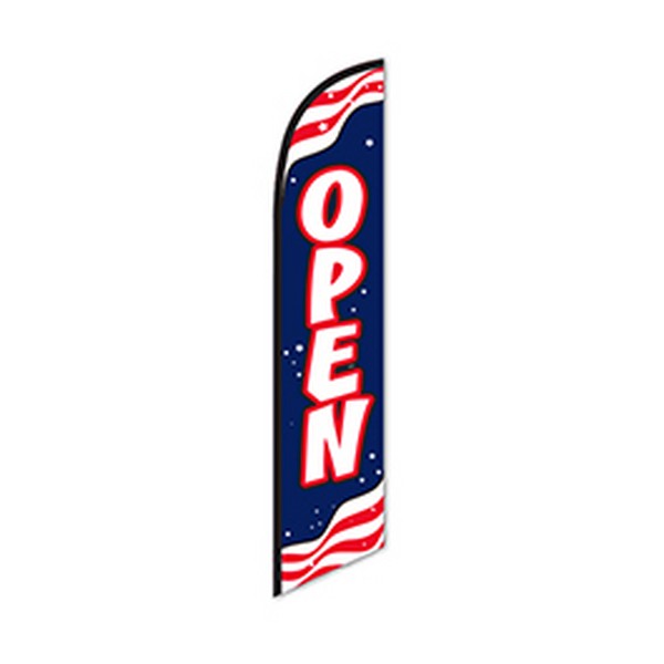 thumbnail image 2 of 12ft Open (Blue & Red) Feather Banner Swooper Flag – Flag Only By FeatherFlagNation 2 of 5