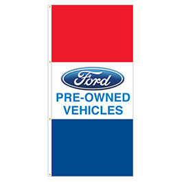 FORD PRE-OWNED VEHICLES Drape flag for Auto Dealers / Avenue Banner for Light Poles