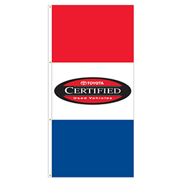 TOYOTA CERTIFIED USED VEHICLES Drape flag for Auto Dealers / Avenue Banner for Light Poles