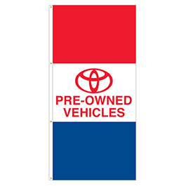 TOYOTA PRE-OWNED VEHICLES Drape flag for Auto Dealers / Avenue Banner for Light Poles