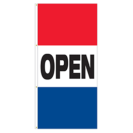 OPEN Drape flag for Auto Dealers / Avenue Banner for Light Poles