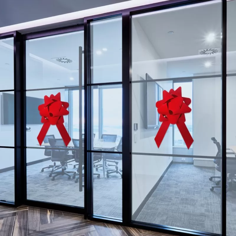 18 INCH RED SHOWROOM VELVET BOW WITH SUCTION CUP