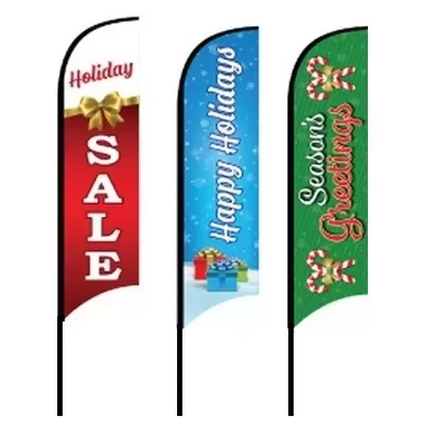 Holiday Feather Flags - Optional Pole and Spike