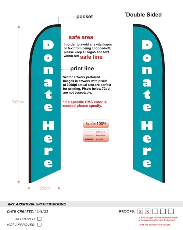 Custom Donate Here Double-sided Nsfb-style Feather Flag without hardware