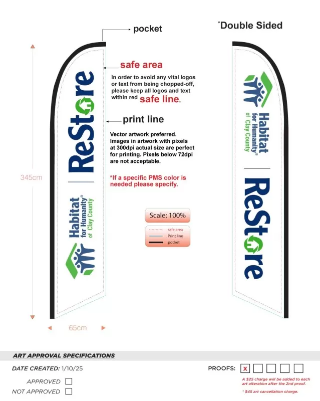 Habitat Restore Clay County Custom Double-Sided Nsfb-style Feather flag