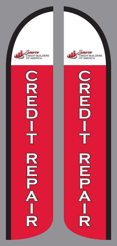 Custom Credit Repair Double Sided Wind Free Feather Flag