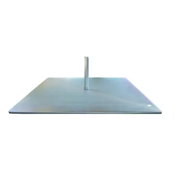 Steel plate base for a compatible flagpole
