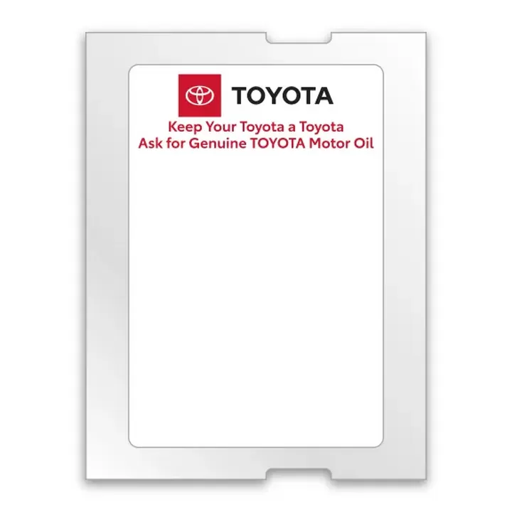 Toyota oil change service reminder stickers for GoDex RT200i and Zebra TLP2824+ printers