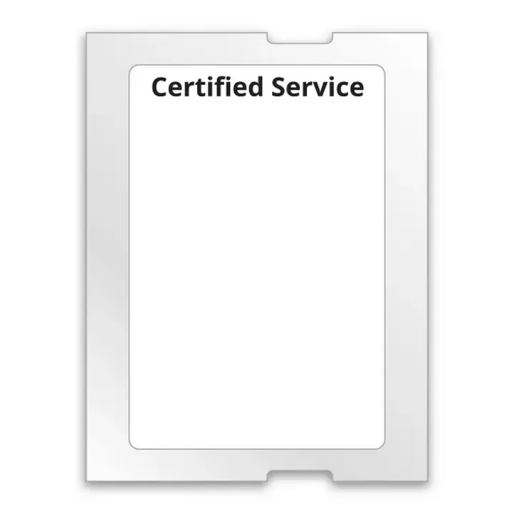 Certified Service oil change service reminder stickers for GoDex RT200i and Zebra TLP2824+ printers