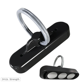 Heavy-Duty Ceiling Magnet with Hanging Ring – 24 lb Holding Capacity - Box of 10 - White or Black