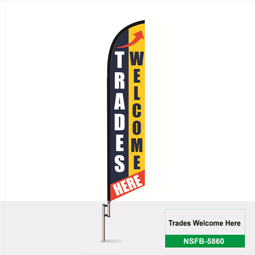 Trades Welcome Here Feather Flag - 5860nsfb