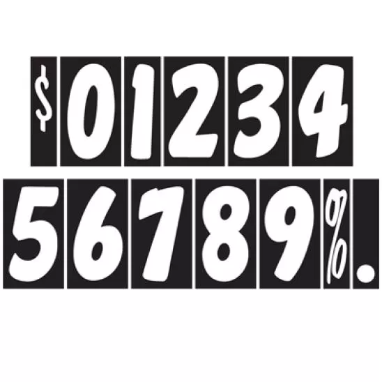 7-1/2 Inch White & Black Windshield Numbers | 58311