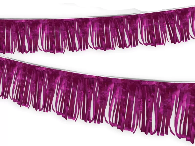 60 ft purple metallic hula fringe streamer