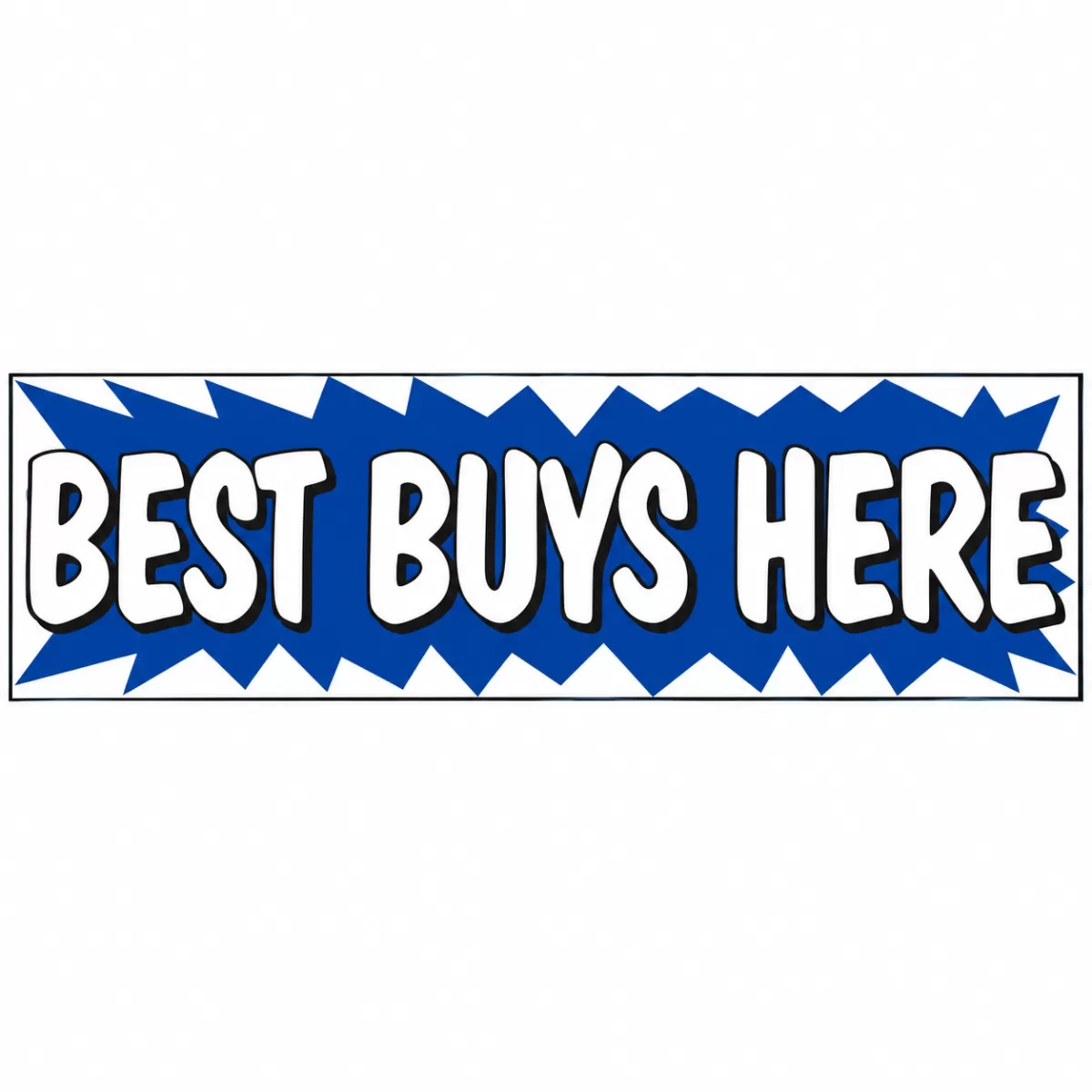3 x 10 ft vinyl banner with BEST BUYS HERE message