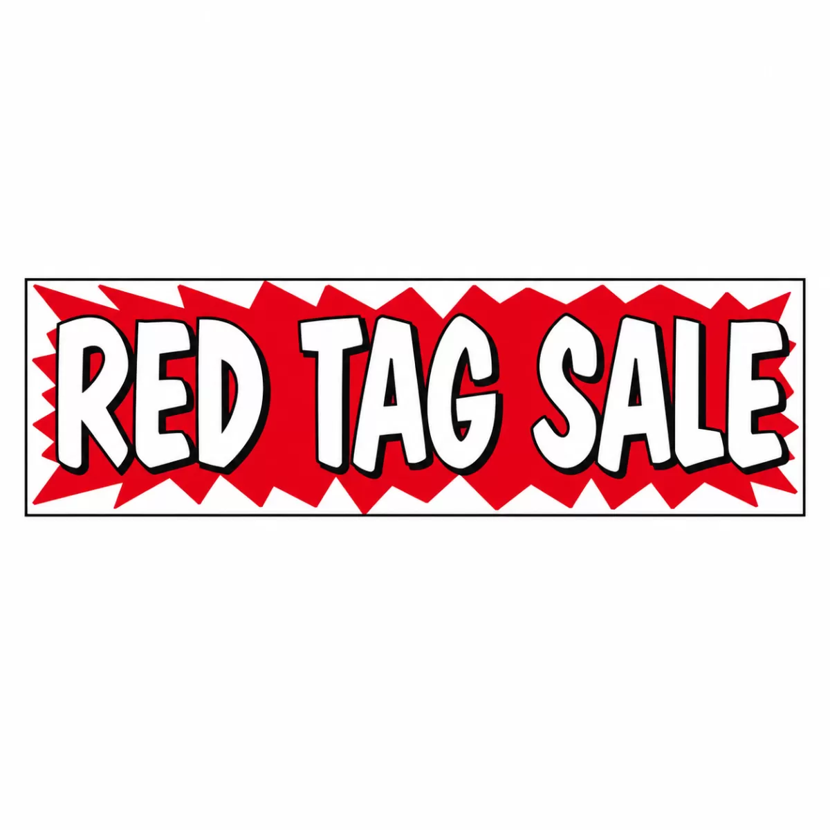 3 x 10 ft vinyl banner with RED TAG SALE message